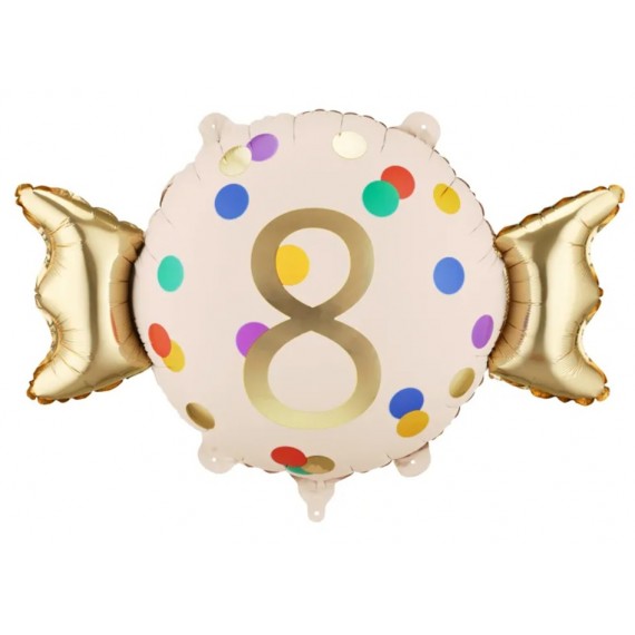 Balon foliowy Cukierek ''8'', 61x37 cm