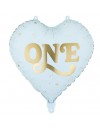 Balon foliowy Serce ''One'', 45 cm, jasny niebieski