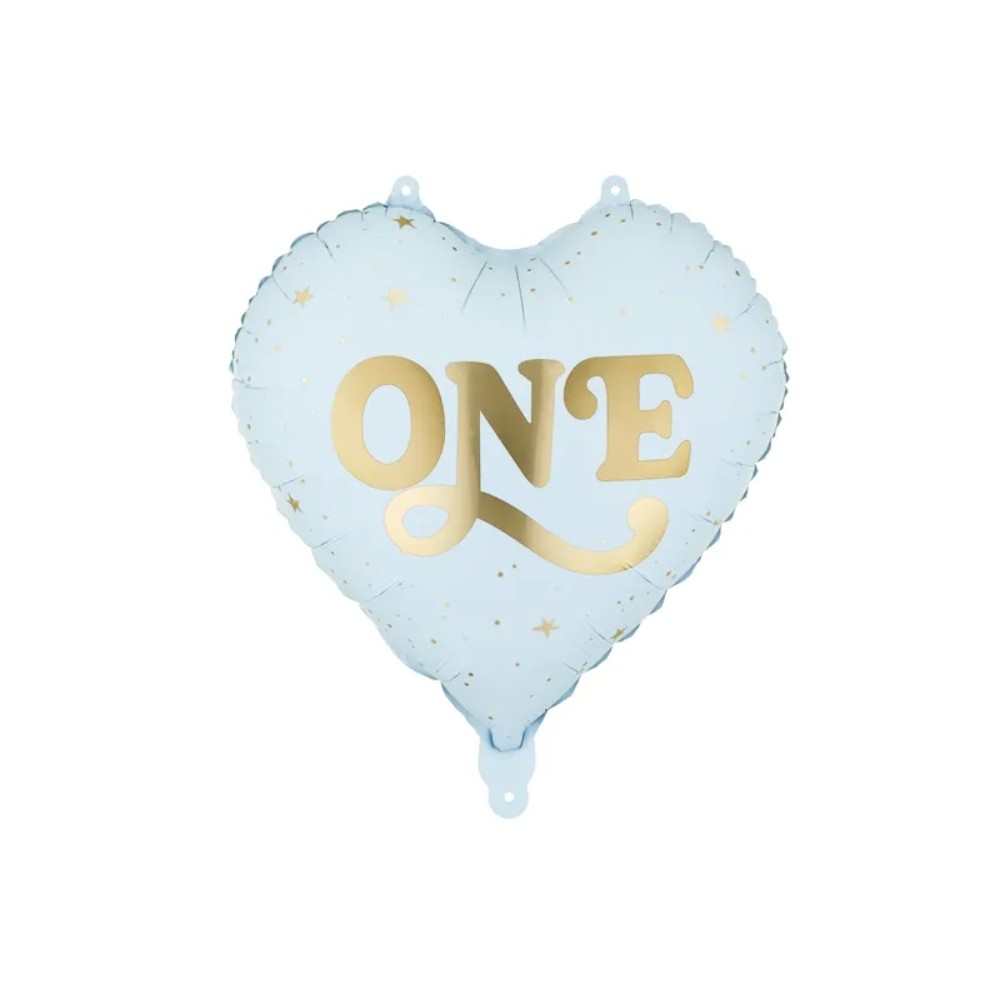 Balon foliowy Serce ''One'', 45 cm, jasny niebieski