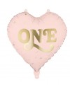Balon foliowy Serce ''One'', 45 cm, jasny różowy