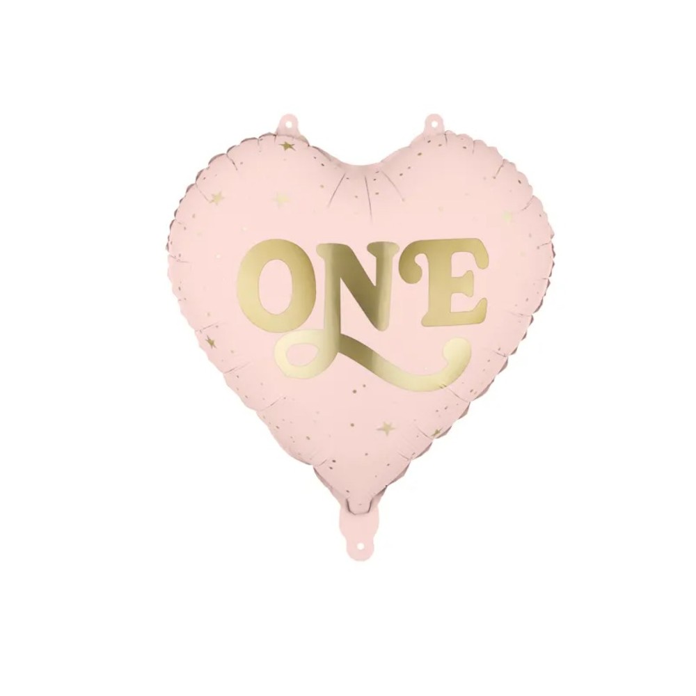 Balon foliowy Serce ''One'', 45 cm, jasny różowy