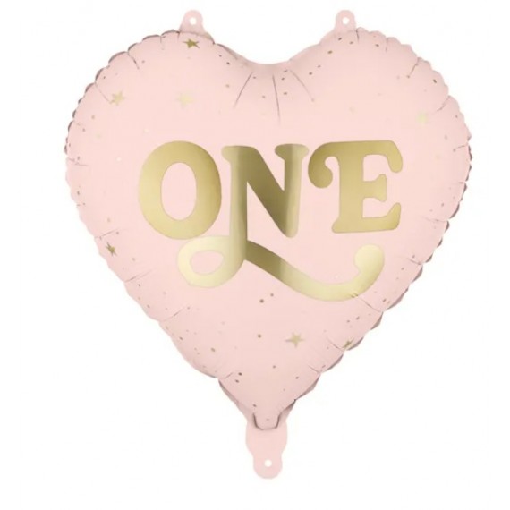 Balon foliowy Serce ''One'', 45 cm, jasny różowy