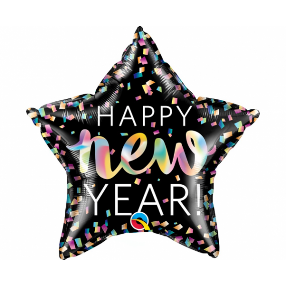 Balon foliowy gwiazda Happy New Year