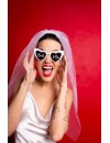 Okulary serduszka z napisem ''Bride to Be'', biały