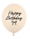Balony Happy Birthday Kokardki, 30 cm, Pastel Nude