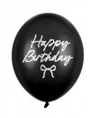 Balony Happy Birthday Kokardki, 30 cm, Pastel Black