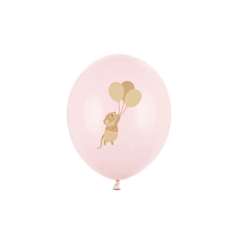 Balon lateksowy 30 cm, Myszki, Pale Pink