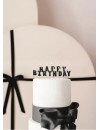 Świeczki urodzinowe Happy Birthday, 2.5 cm, czarny