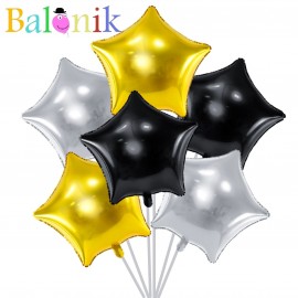 Bukiet 6 balonów gwiazd z...