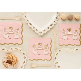 Serwetki One Myszki, 33x33 cm, różowy