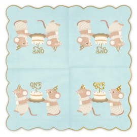 Serwetki One Myszki, 33x33 cm, niebieski