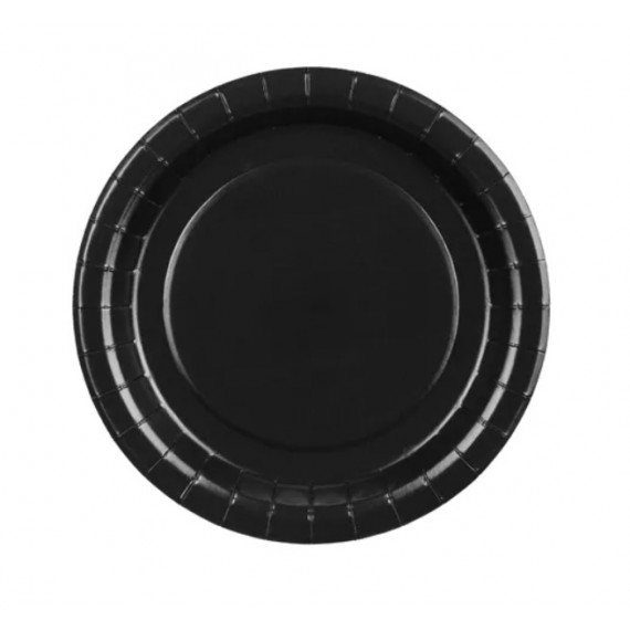 Talerzyki papierowe, czarny, 18cm
