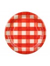 Talerzyki papierowe w kratę, mix, 27 cm