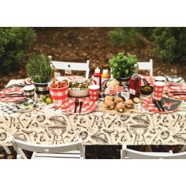 Talerzyki papierowe w kratę, mix, 27 cm