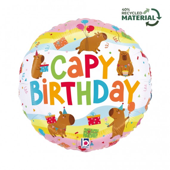 Balon foliowy 18'' Capybara Birthday