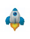 Balon foliowy 24" - Rakieta (niebieska)