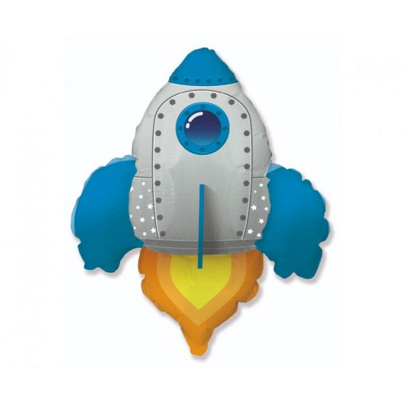 Balon foliowy 24" - Rakieta (niebieska)