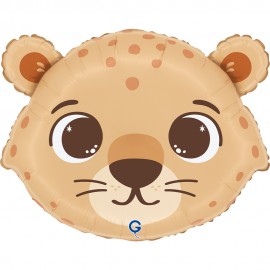 Balon foliowy 18" / 46x36 cm, Funny Cheetah Head, gepard