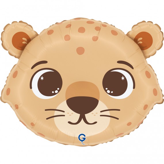Balon foliowy 18" / 46x36 cm, Funny Cheetah Head, gepard