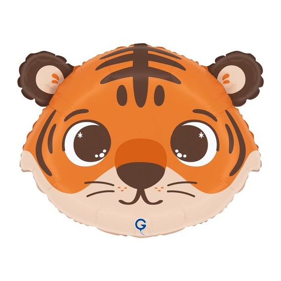 Balon foliowy 18" / 46x36 cm, Funny Tiger Head, tygrys