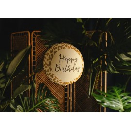 Balon foliowy pastylka ''Happy Birthday'' w cętki, 35x35 cm