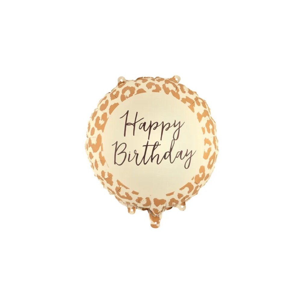 Balon foliowy pastylka ''Happy Birthday'' w cętki, 35x35 cm