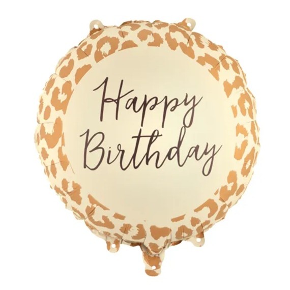 Balon foliowy pastylka ''Happy Birthday'' w cętki, 35x35 cm