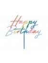 Topper akrylowy na tort Happy Birthday, 18x16.5 cm
