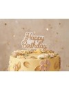 Świeczka urodzinowa Happy Birthday, zimny złoty, 7.5x10 cm