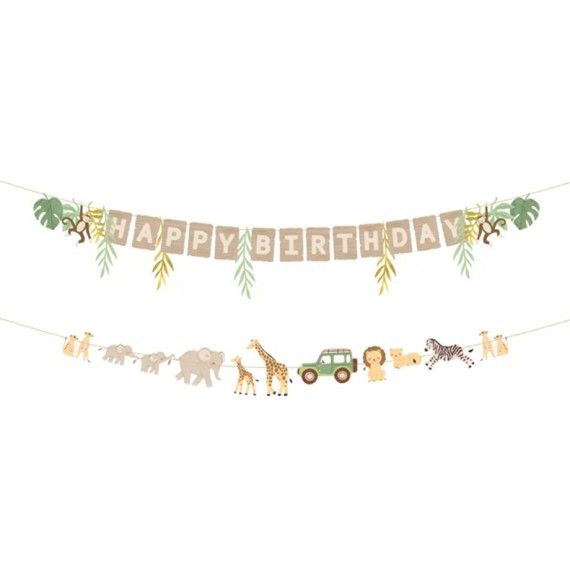 Baner Happy Birthday Safari, 180 cm