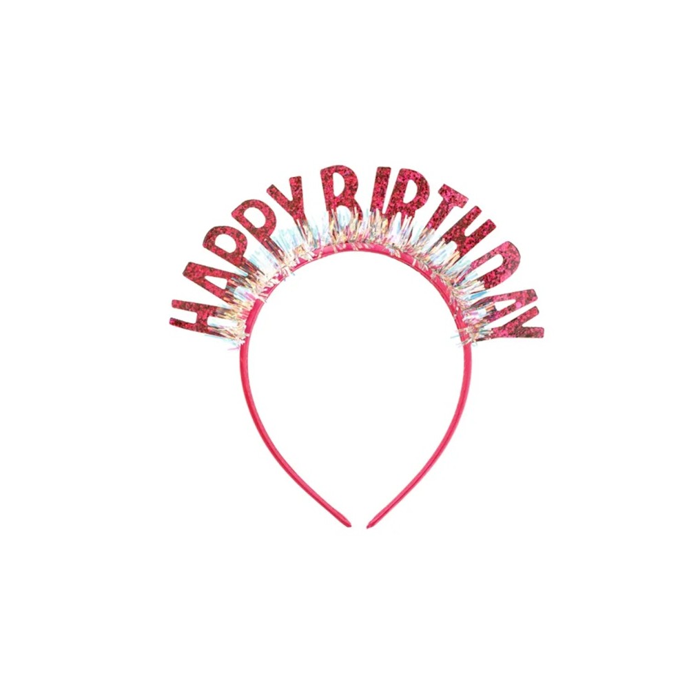 Opaska Happy Birthday 18x18 cm, różowy