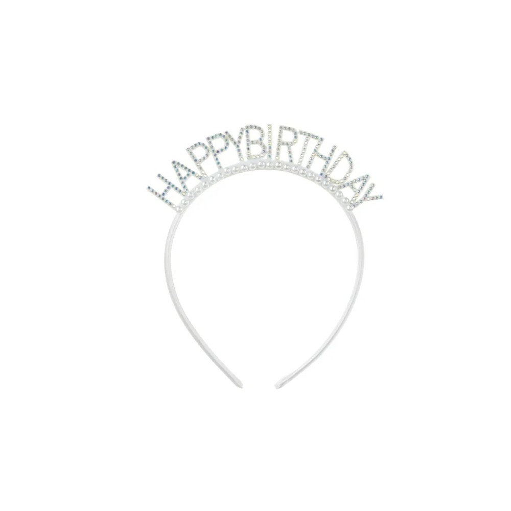 Opaska Happy Birthday 14x15.5 cm, srebrny