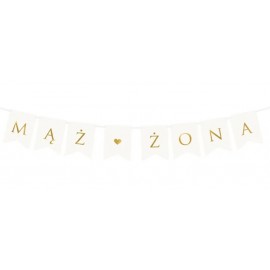Baner Mąż Żona, biały, 15 x...