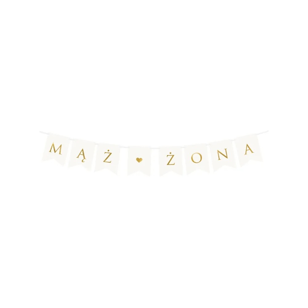 Baner Mąż Żona, biały, 15 x 110 cm