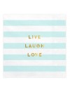 Serwetki Yummy - Live Laugh Love, jasny niebieski, 33x33cm
