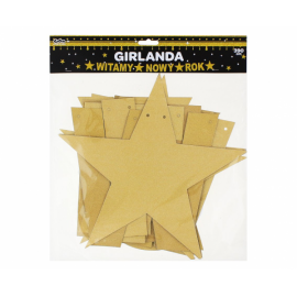 Girlanda brokatowa "Witamy nowy rok", złota, 390x22 cm