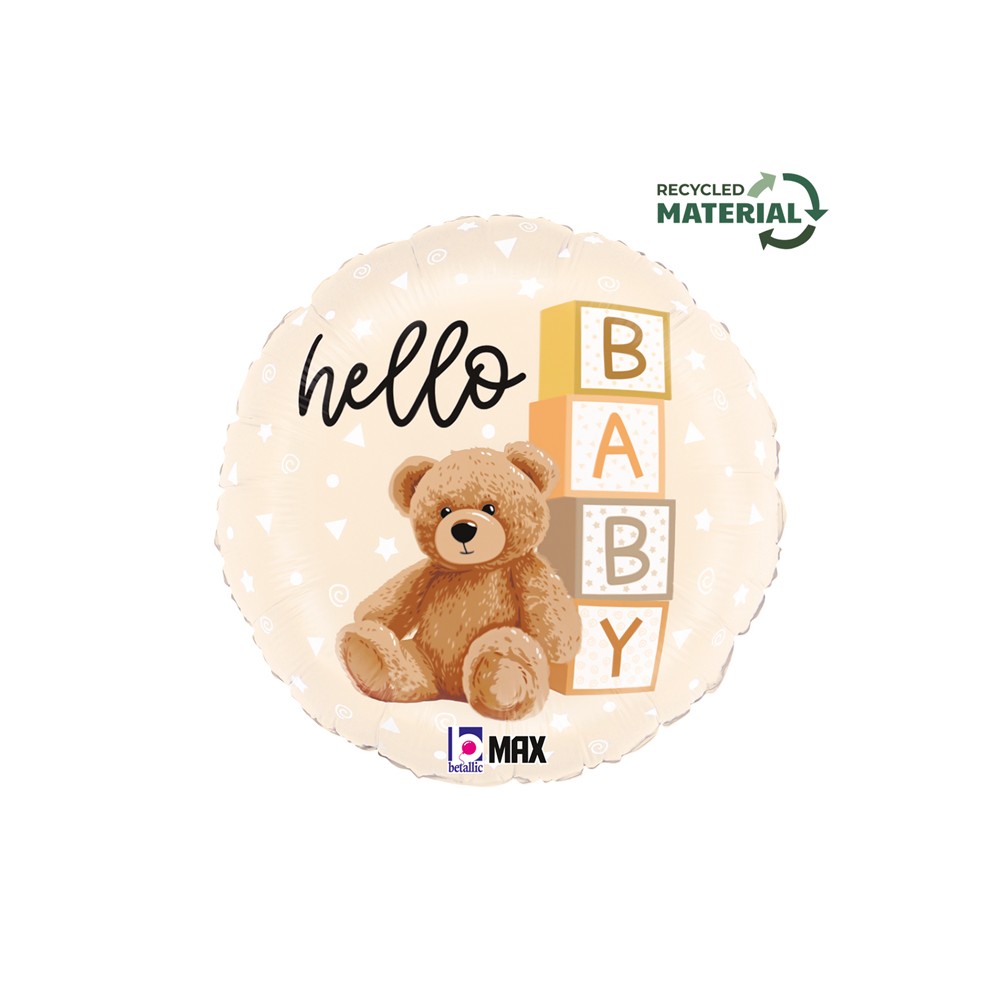 Balon foliowy okrągły hello Baby Teddy Bear18''