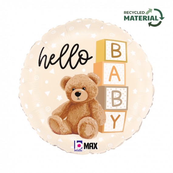 Balon foliowy okrągły hello Baby Teddy Bear18''