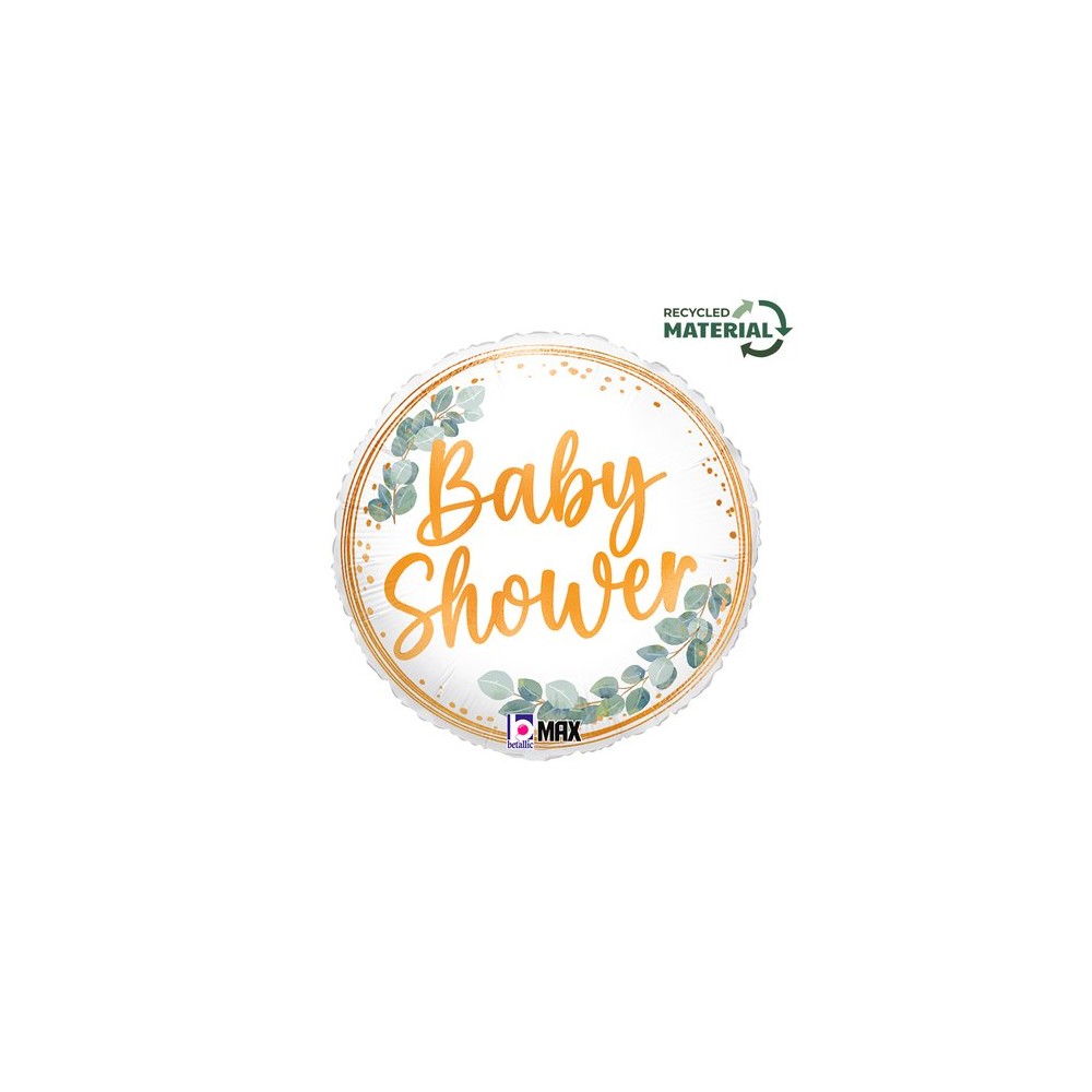 Balon foliowy okrągły Baby shower eukaliptus 18''