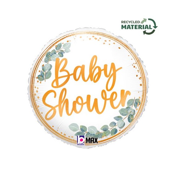 Balon foliowy okrągły Baby shower eukaliptus 18''