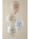 Balon lateksowy 30 cm, Welcome Baby, mix niebieski