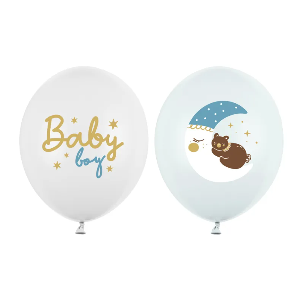 Balon lateksowy 30 cm, Baby Boy, mix niebieski
