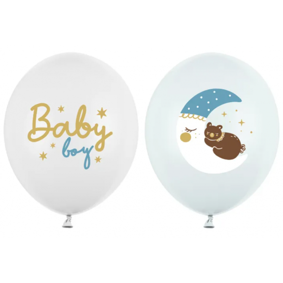 Balon lateksowy 30 cm, Baby Boy, mix niebieski
