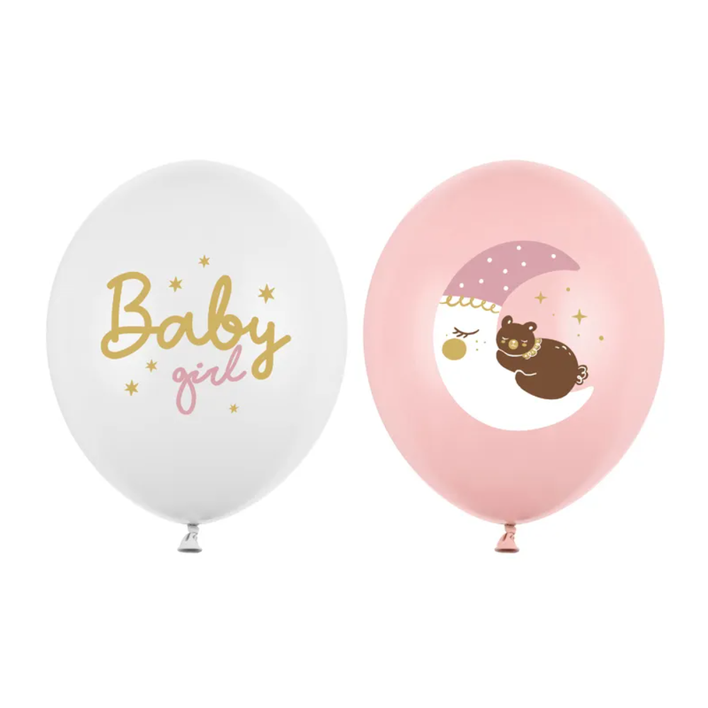 Balon lateksowy 30 cm, Baby Girl, mix różowy