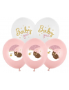 Balon lateksowy 30 cm, Baby Girl, mix różowy