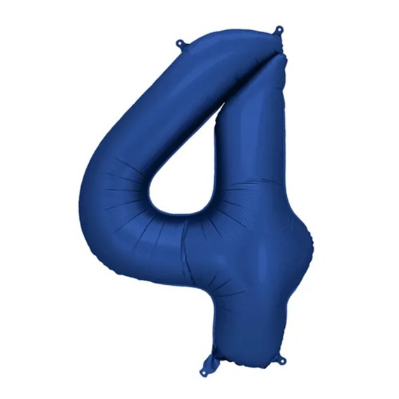 Balon foliowy Cyfra '4', 86cm, granat