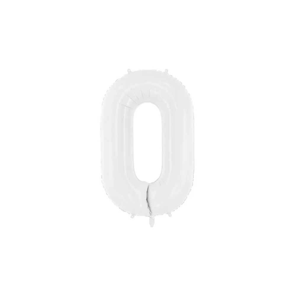 Balon foliowy Cyfra ''0'', 86 cm, biały