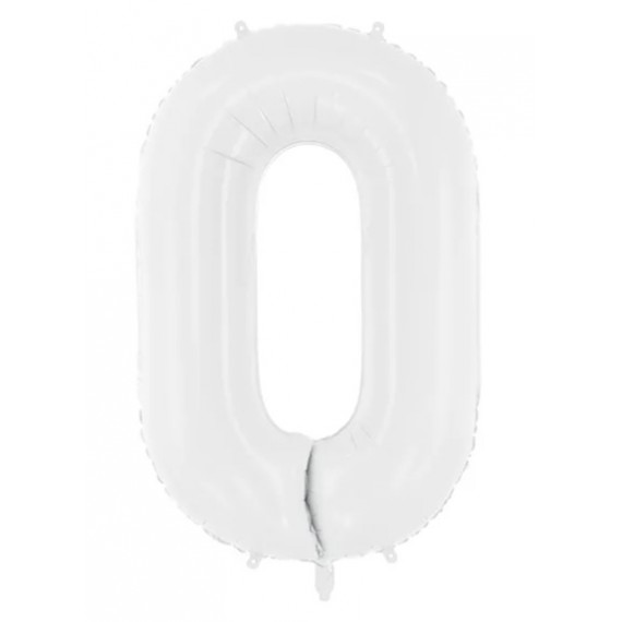 Balon foliowy Cyfra ''0'', 86 cm, biały
