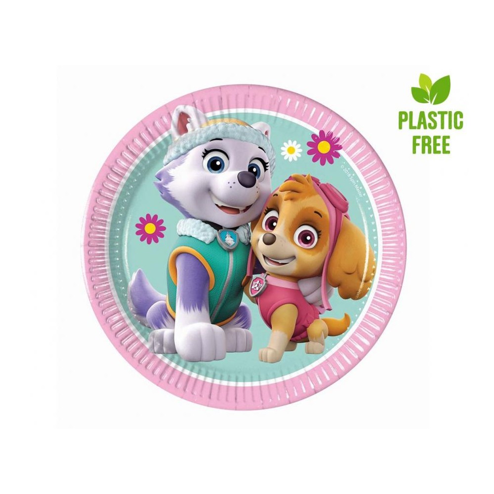 Talerzyki papierowe Paw Patrol Skye & Everest, 20cm, 8 szt.
