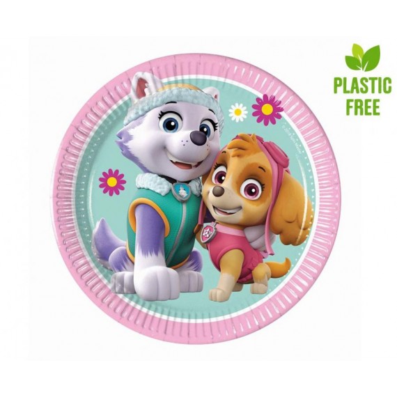 Talerzyki papierowe Paw Patrol Skye & Everest, 20cm, 8 szt.